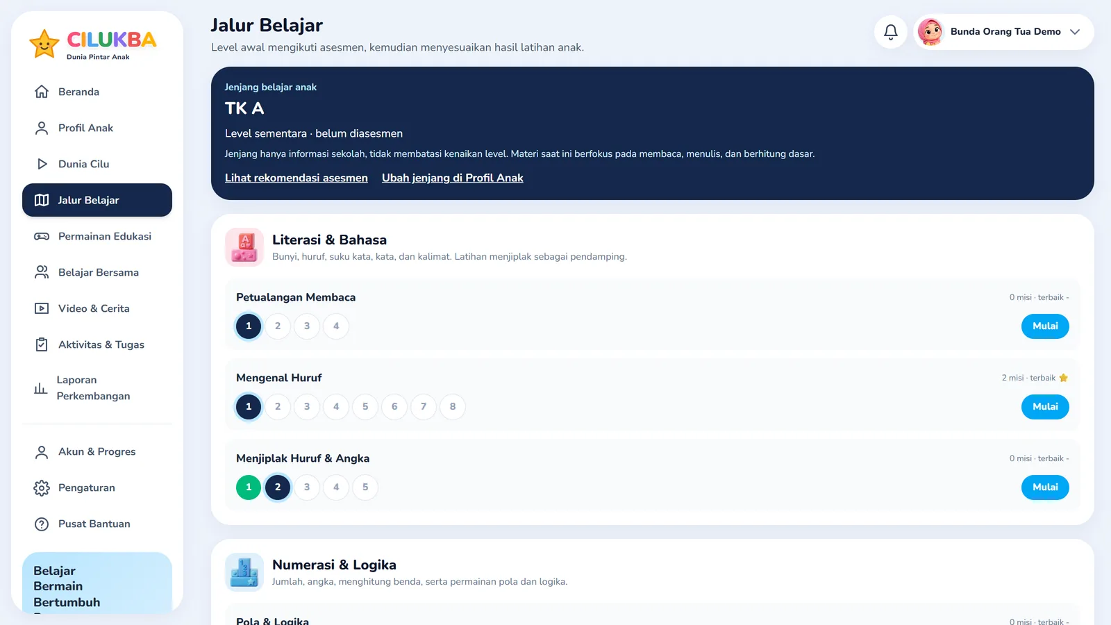 Learning path per category